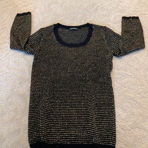 Club Monaco black and gold thread light weight sweater